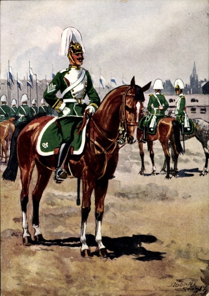 Kunstenaar Ak Döbrich Steglitz, 7e Chevaulegers Regiment Prins Alfons