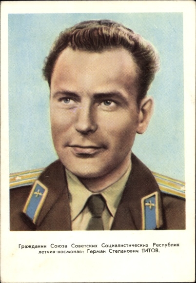 Postcard Kosmonaut German Stepanowitsch Titow, Герман Степанович Титов