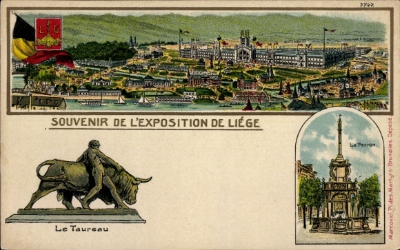 Chromo-Litho Liège Liège Wallonie, Exposition, Panorama, Le Taureau, Le Perron
