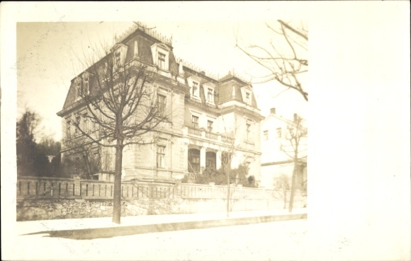 foto Ak Dresden Plauen ?, straatgedeelte, villa