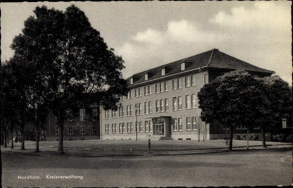 Ak Nordhorn Grafschaft Bentheim, Kreisverwaltung, Außenansicht