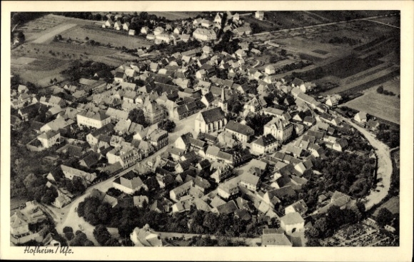 Postcard Hofheim in Lower Franconia, aerial photograph