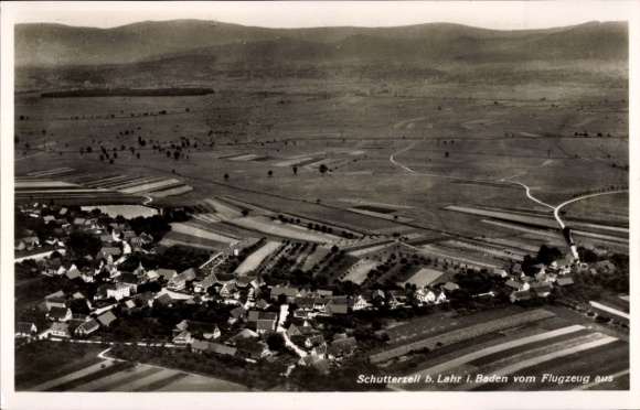 Postcard Schutterzell Neuried in Baden, aerial photograph