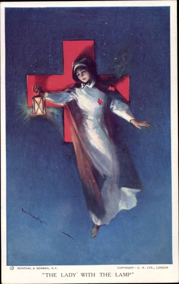 Artist PC The Lady with the Lamp, Red Cross, Nurse, Lantern