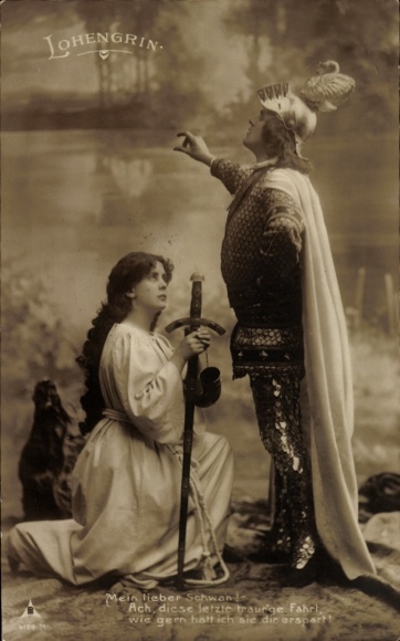 Ak Richard Wagner, Lohengrin, Opernszene