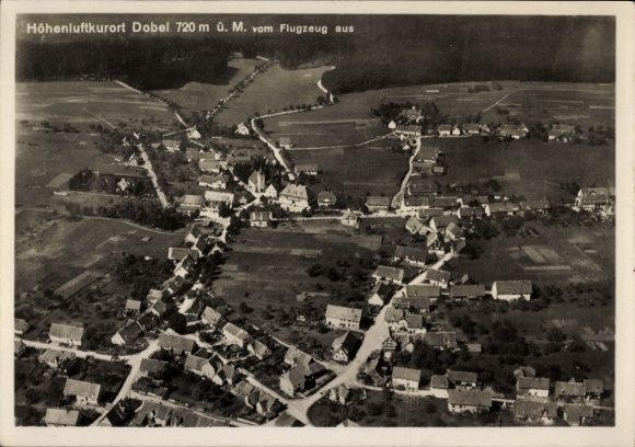 Postcard Dobel in the Black Forest, aerial photograph