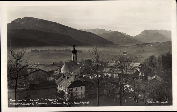 Postcard Reit im Winkl Upper Bavaria, Unterberg, Wilder Kaiser, Zahmer Kaiser