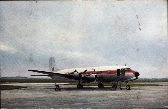 Postcard Belgian Air Force, Douglas DC 6, Four-engine, Belgische Luchtmacht