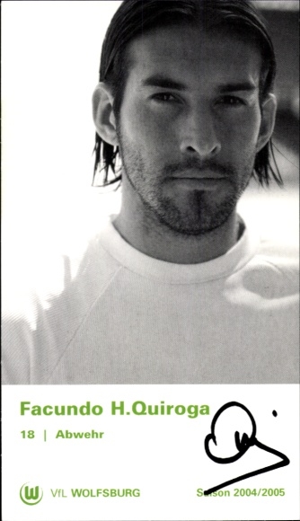 Autograph card footballer Facundo H. Quiroga, VfL Wolfsburg, autograph