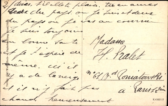 Postcard Kusel in the Palatinate, Luitpold School