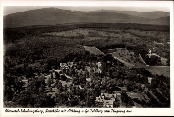 Postcard Oberursel in the Taunus Hesse, Training Castle, Kestehöhe, Altkönig, Gr. Feldberg, aerial photograph