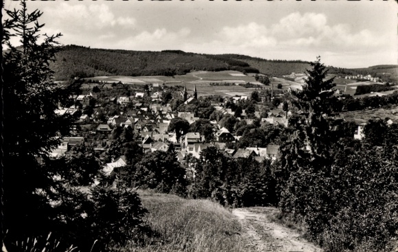 Postcard Hilchenbach in Westphalia, total view