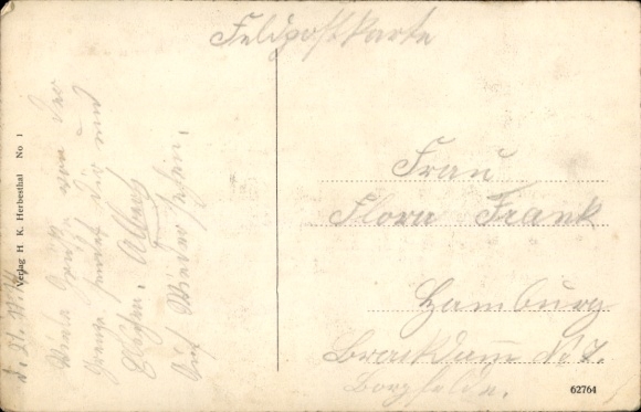 Postcard Herbesthal Lontzen Wallonia Liège, station, track side, steam locomotive
