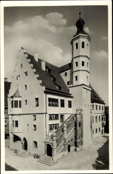 Postcard Nördlingen in the Nördlinger Ries Swabia, town hall