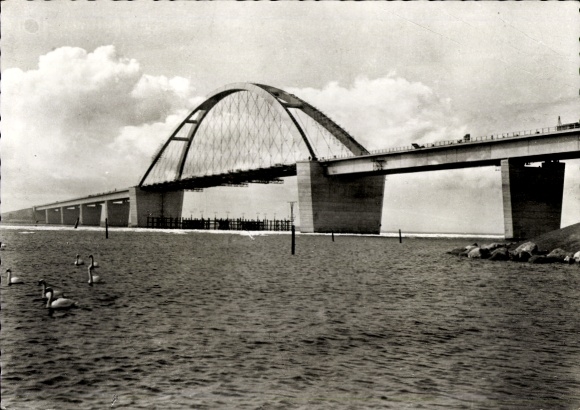 Postcard Island of Fehmarn Ostholstein, bridge over the Fehmarnsund