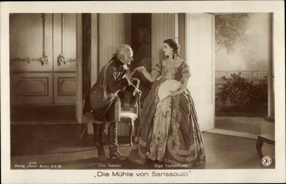 Postcard Actor Otto Fee, Olga Tschechowa, Die Mühle von Sanssouci, Ross Verlag 51 3