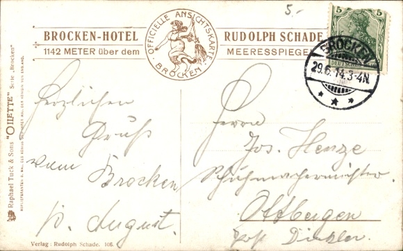 Brocken in the Harz Mountains, landscape with cows, Brocken Hotel, lighthouse, hikers