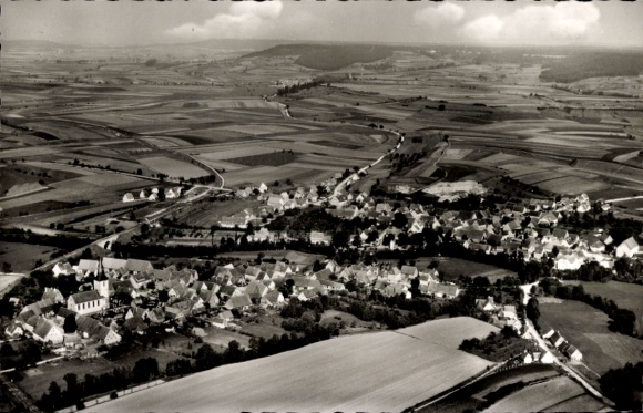 Postcard Rothenburg ob der Tauber Middle Franconia, aerial photograph, Gebstattel
