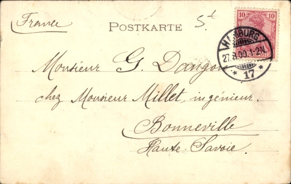 Postcard Hamburg Nord Barmbek, pond