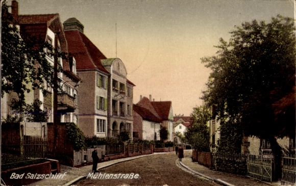 Postcard Bad Salzschlirf in Hesse, Mühlenstraße