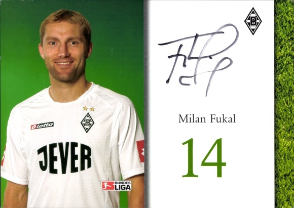 Autogrammkarte Fußballer Milan Fukal, Borussia Mönchengladbach, Autogramm