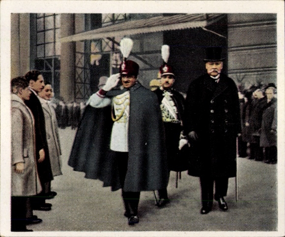 Collector's picture The Post-War Period No. 122, February 1928, Amanullah Khan in Germany, by Hindenburg
