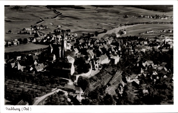 Postcard Nabburg in the Upper Palatinate, aerial photograph