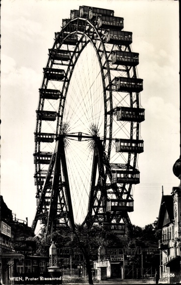 Postcard Vienna 2 Leopoldstadt, Prater, Ferris wheel