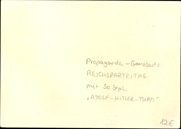 Postal stationery PC Nuremberg, Nazi Party Rally 1937, SA marches, national eagle, standard bearer
