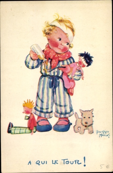 Artist PC Beatrice, M., A Qui le Tour, sick boy with doll