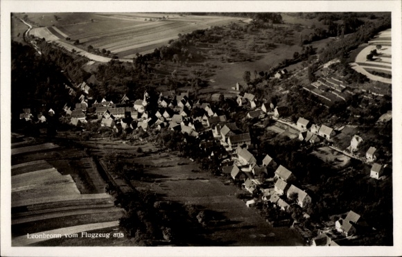 Postcard Leonbronn Zaberfeld in Baden Württemberg, aerial view of holiday homes, rural surroundings
