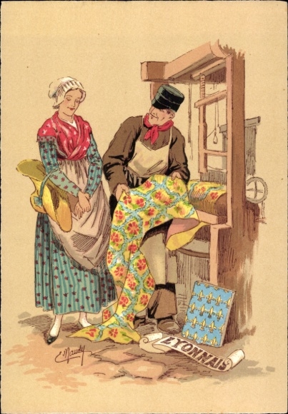 Künstler Ak Lyon Rhône, Lyonnais, Volkstracht