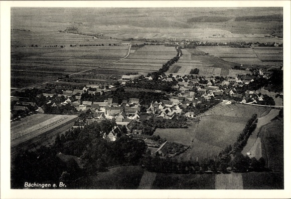 Ak Bächingen an der Brenz Schwaben, Fliegeraufnahme