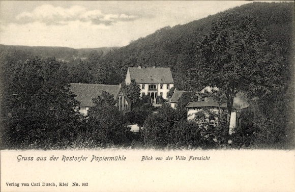 Postcard Rastorf Schleswig Holstein, Paper Mill, Villa Fernsicht