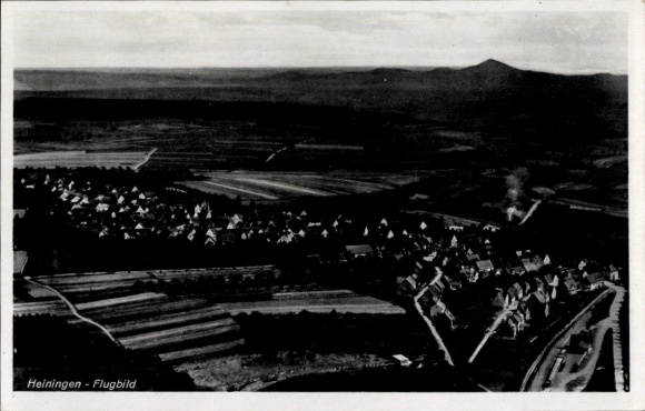 Postcard Heiningen in the Swabian Alb, aerial photograph