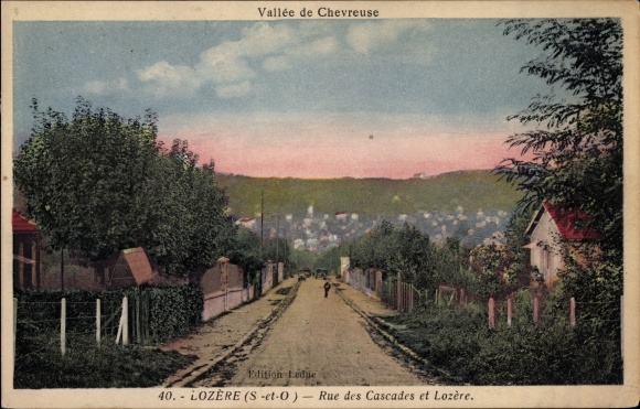 Postcard Lozere Essonne, Rue des Cascades and Lozere