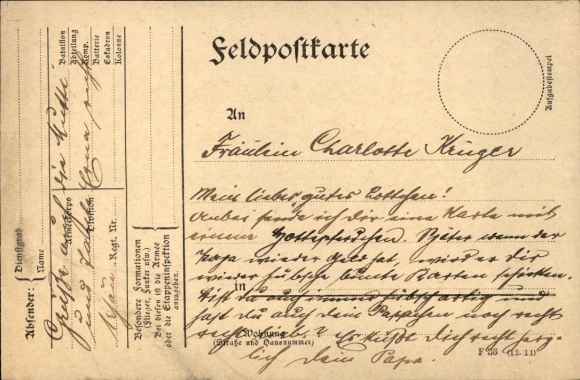 Kunstenaar Ak De commandant van de fortenvloot, soldatenhumor WO I