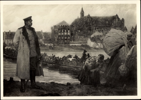 Artist PC Vogel, Hugo, Hindenburg in front of the Marienburg 1914, painting in the Grand Master&#39;s Palace