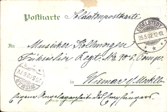 Postcard Hamburg Eimsbüttel Eidelstedt, school, windmill