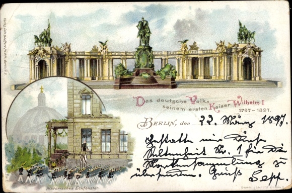 Postwaardestukken Litho PP 9 C 50 01, Berlijn, Kaiser-Wilhelm-monument, Memorial Day 1898