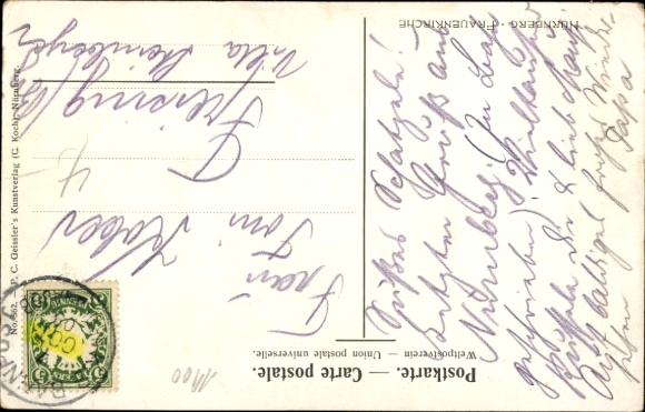 Artist Postcard Kley, Heinrich, Nuremberg, Frauenkirche