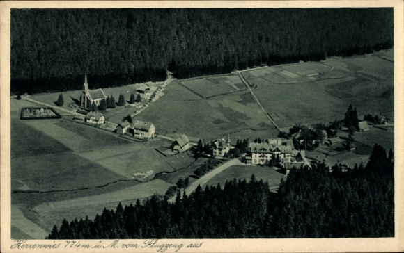 Ak Herrenwies Forbach im Schwarzwald Baden, Fliegeraufnahme