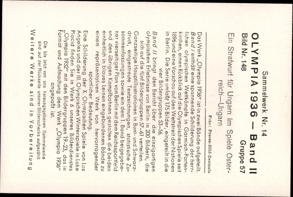 Collection picture Olympia 1936, handball game Austria versus Hungary