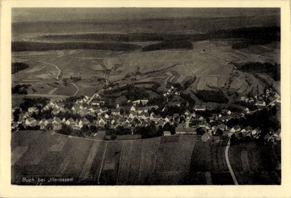 Postcard Buch Schwaben Bavaria, aerial photograph
