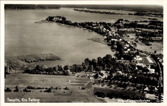 Postcard Teupitz in der Mark, aerial photograph