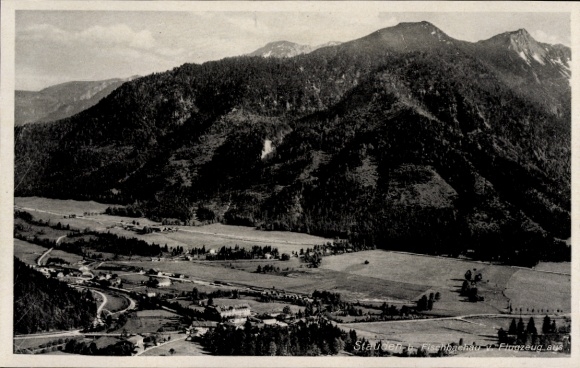 Postcard Stauden Fischbachau Upper Bavaria, aerial photograph