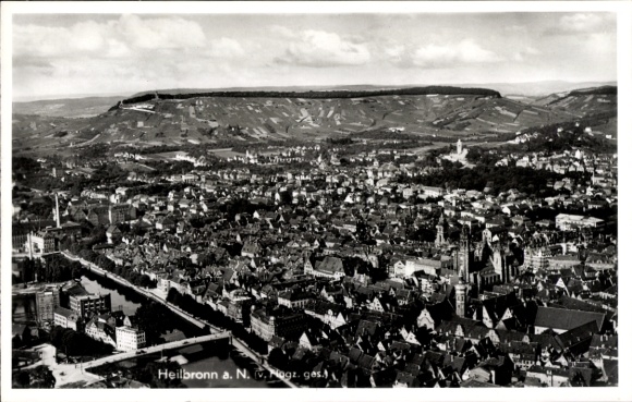 Postcard Heilbronn am Neckar, aerial photograph