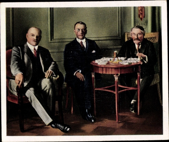 Collector's picture The post-war period No. 94, October 1925, Locarno conference, Briand, Chamberlain, Stresemann