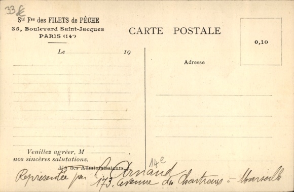 Ak Observatorium Parijs XIV, Boulevard Saint Jacques, Societe Francaise des Filets de Peche