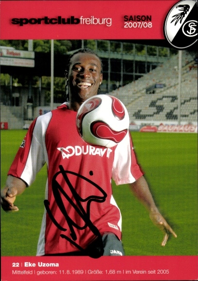 Autogrammkarte Fußballer Eke Uzoma, SC Freiburg, Autogramm